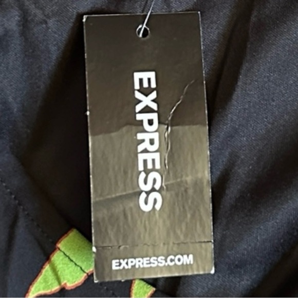 Express Floral Print Flare Sleeve Tiered Mini Dress Size XL NWT Chiffon V-neck - Picture 5 of 8